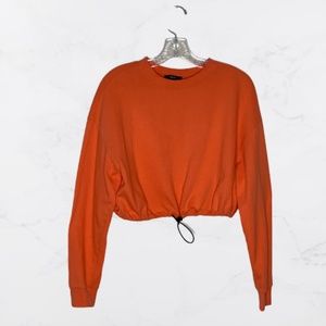 Forever 21 crop top sweater w/ drawstring